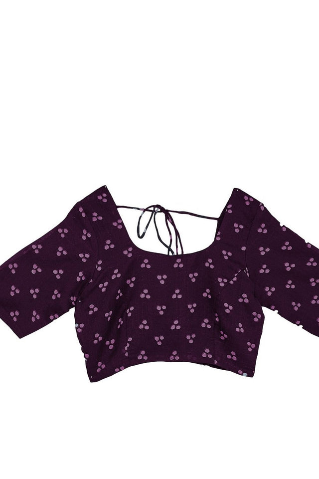 Purple Printed Silk Blend Ready to Wear Saree (ACA8699)