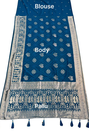 Blue Woven with Zari Work Silk Saree (ACA8703)