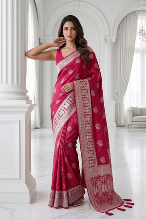 Red Woven with Zari Work Silk Saree (ACA8704)