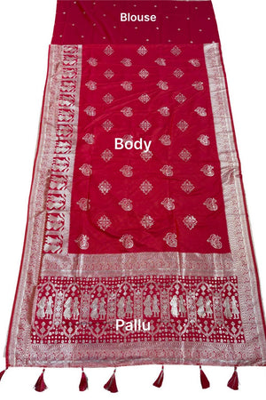 Red Woven with Zari Work Silk Saree (ACA8704)