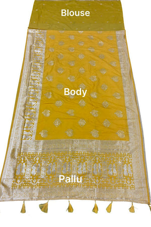 Yellow Woven with Zari Work Silk Saree (ACA8708)