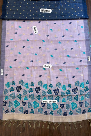 Lavender Woven Linen Saree (ACA8712)