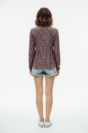 Magenta Printed Crepe Top (ACA8715)