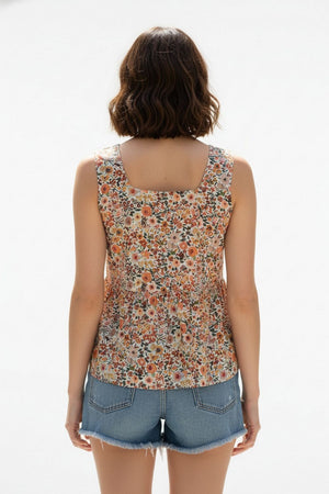 Multi-Color Floral Printed Crepe Top (ACA8717)