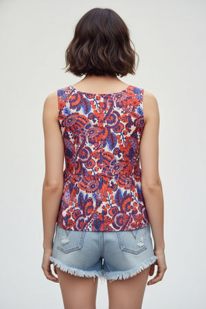 Rust Printed Crepe Top (ACA8721)