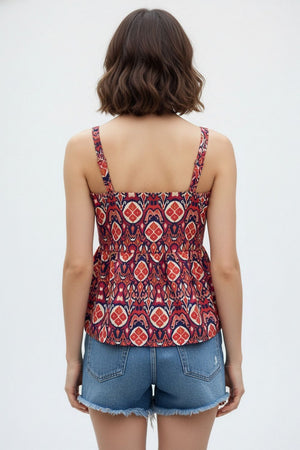 Blue Printed Crepe Top (ACA8723)