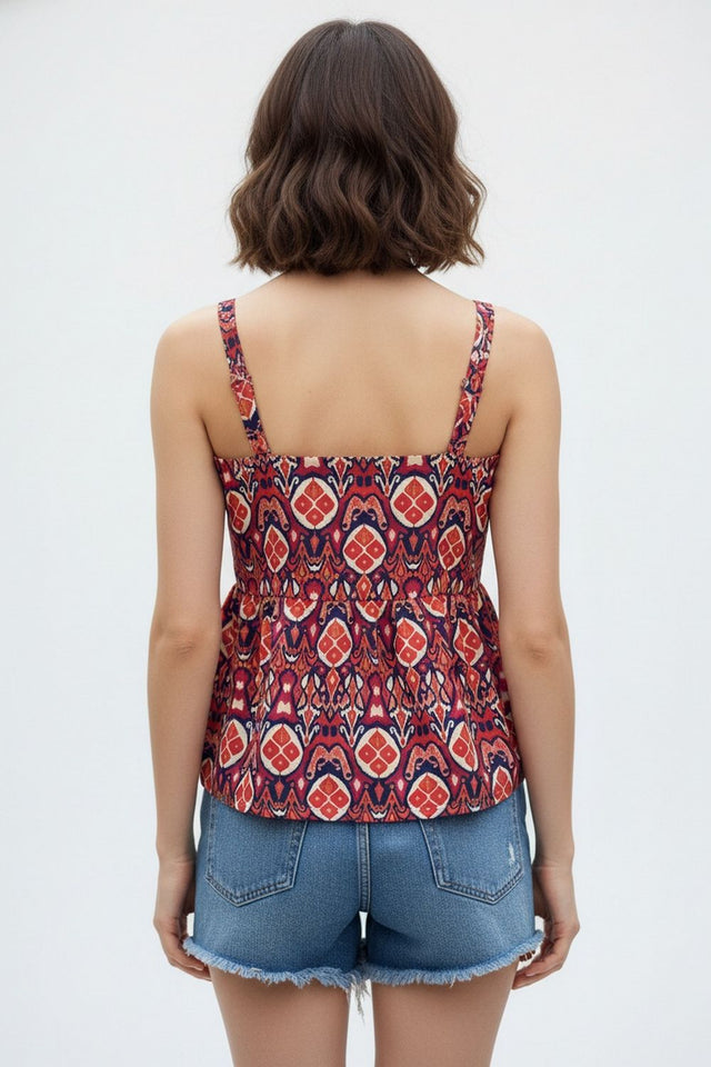 Blue Printed Crepe Top (ACA8723)