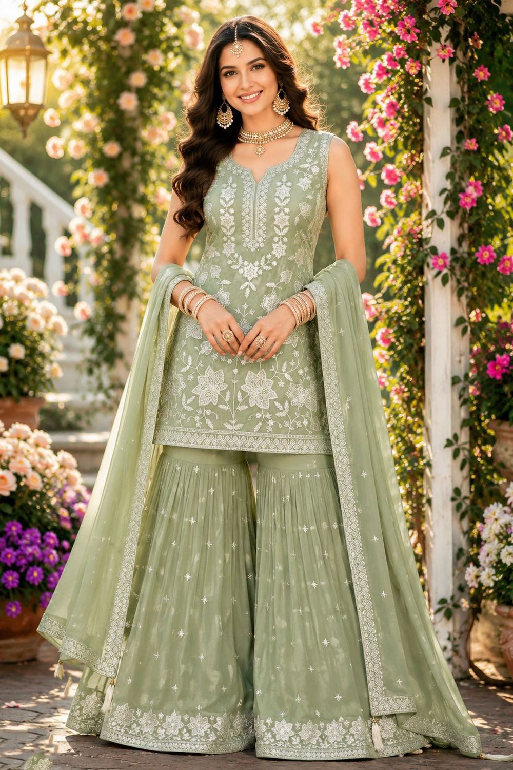 sharara dress green Sage Green Sharara