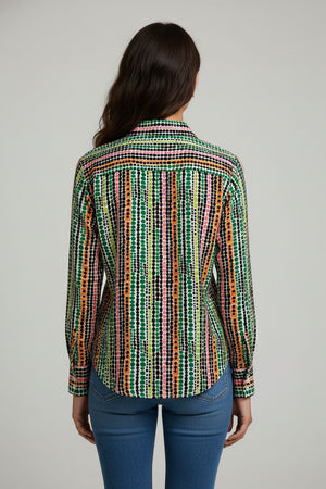Multi Color Printed Crepe Shirt (ACA8882)