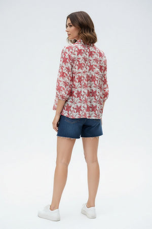 Pink Floral Printed Crepe Top (ACA8923)