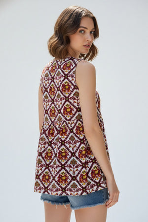 White Printed Cotton Top (ACA8925)