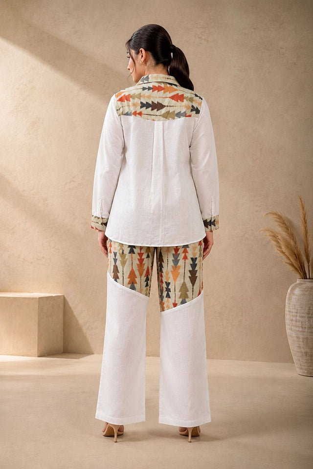 Green Printed Linen Co-Ord Set (ACA8930)