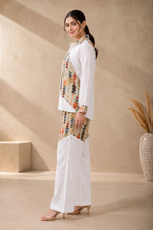 Green Printed Linen Co-Ord Set (ACA8930)