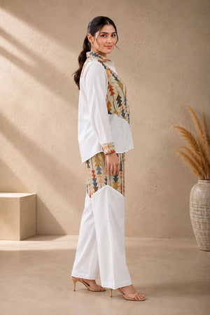 Green Printed Linen Co-Ord Set (ACA8930)