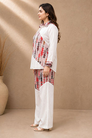Pink Printed Linen Co-Ord Set (ACA8931)