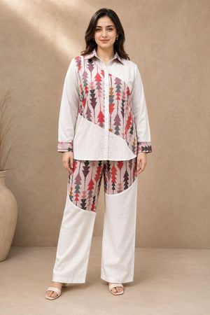 Pink Printed Linen Co-Ord Set (ACA8931)