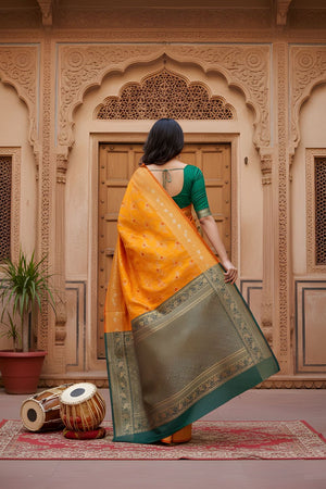 Yellow Woven Art Silk Saree (ACA8954)