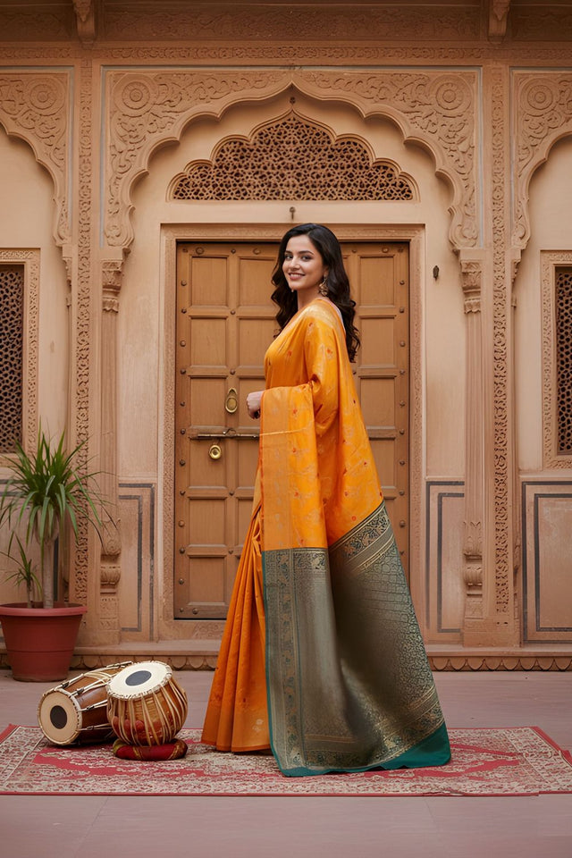 Yellow Woven Art Silk Saree (ACA8954)