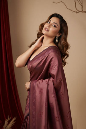 Maroon Woven Art Silk Saree (ACA8959)