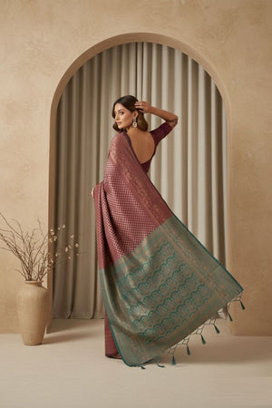 Brown Woven Art Silk Saree (ACA8963)