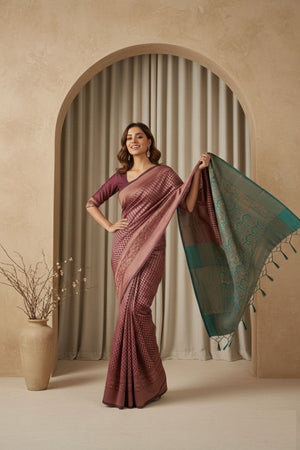 Brown Woven Art Silk Saree (ACA8963)