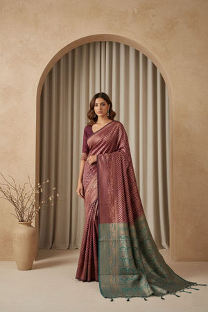 Brown Woven Art Silk Saree (ACA8963)