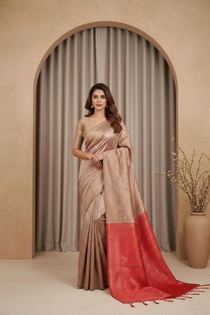 Copper Woven Art Silk Saree (ACA8964)