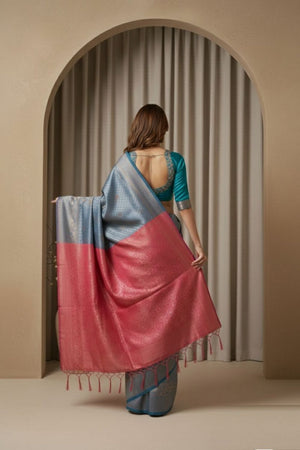 Turquoise Woven Art Silk Saree (ACA8965)