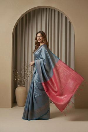 Turquoise Woven Art Silk Saree (ACA8965)
