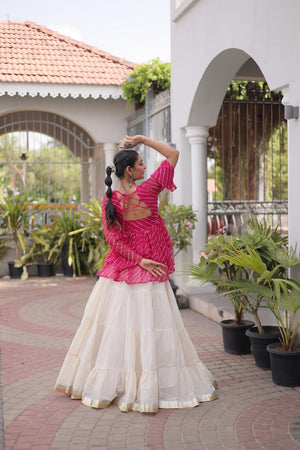 Off White Solid Cotton Lehenga (ACA9002)