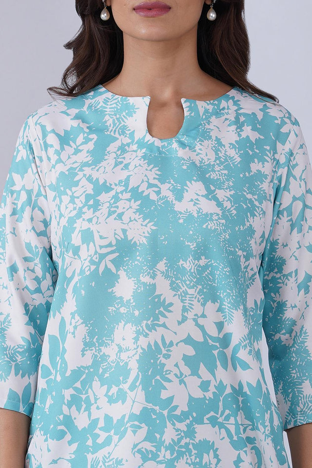Blue Printed Rayon Co-Ord Set (ACA9075)