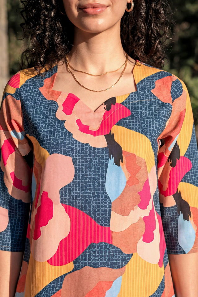 Multi Color Printed Rayon Blend Co-Ord Set (ACA9170)