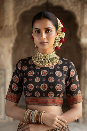 Brown Floral Printed Crepe Saree (ACA9210)