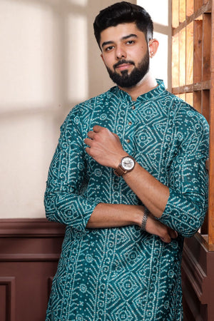 Mens Multi Color Printed Cotton Kurta Set (ACA9316)