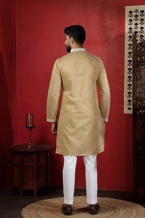 Mens Multi Color Embroidered Cotton Kurta Set (ACA9327)