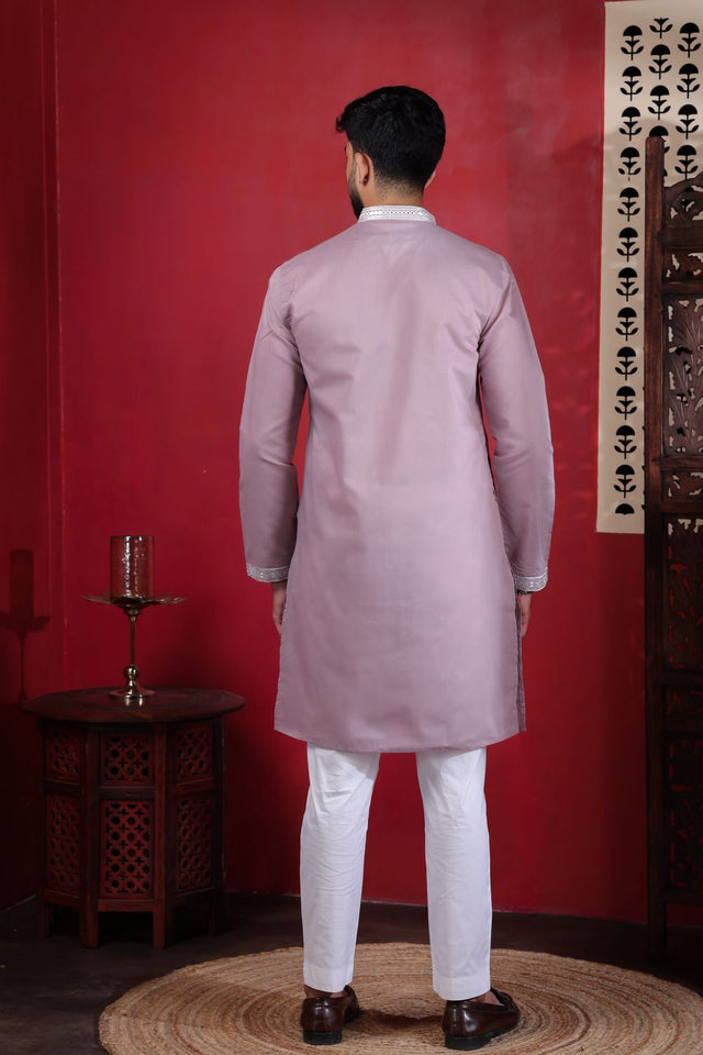 Mens Multi Color Embroidered Cotton Kurta Set (ACA9330)