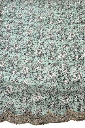 Green Printed Organza Dupatta (ACA9348)