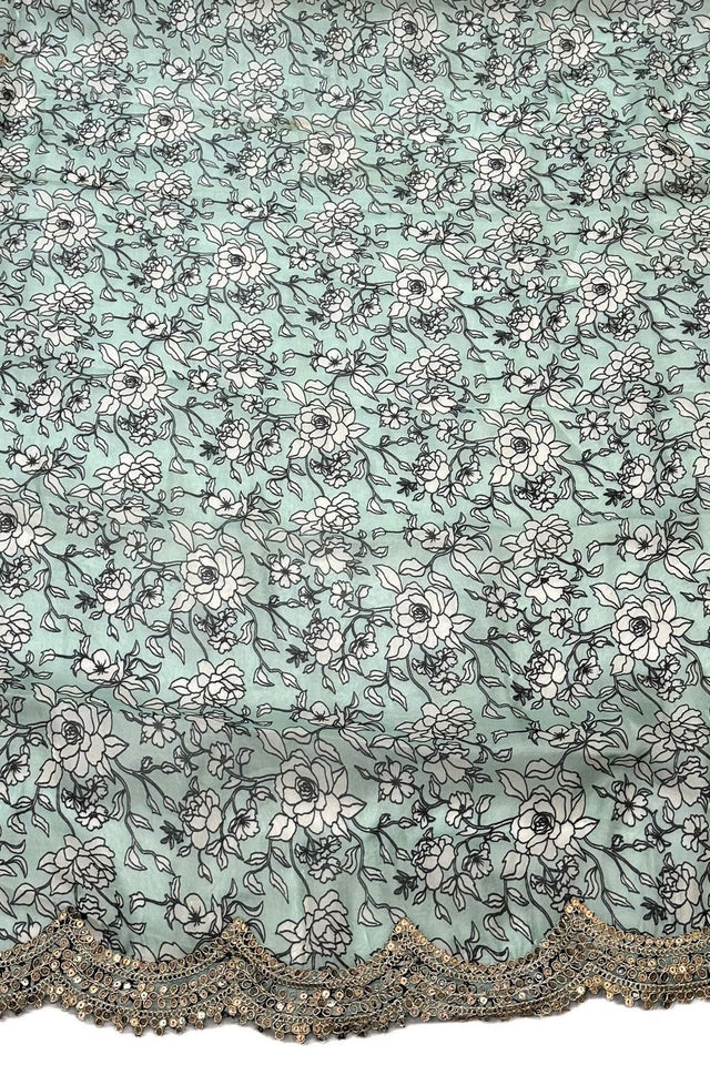 Green Printed Organza Dupatta (ACA9348)