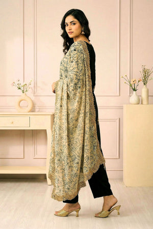Yellow Printed Organza Dupatta (ACA9349)