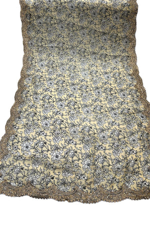 Yellow Printed Organza Dupatta (ACA9349)