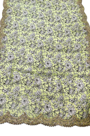 Sea Green Printed Organza Dupatta (ACA9351)