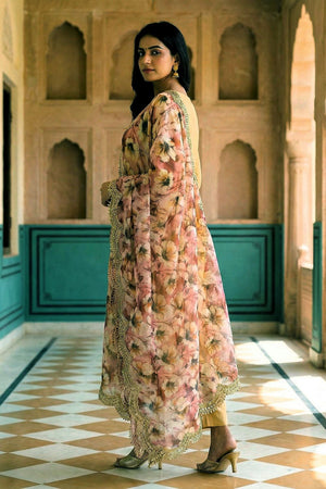 Maroon Printed Organza Dupatta (ACA9357)