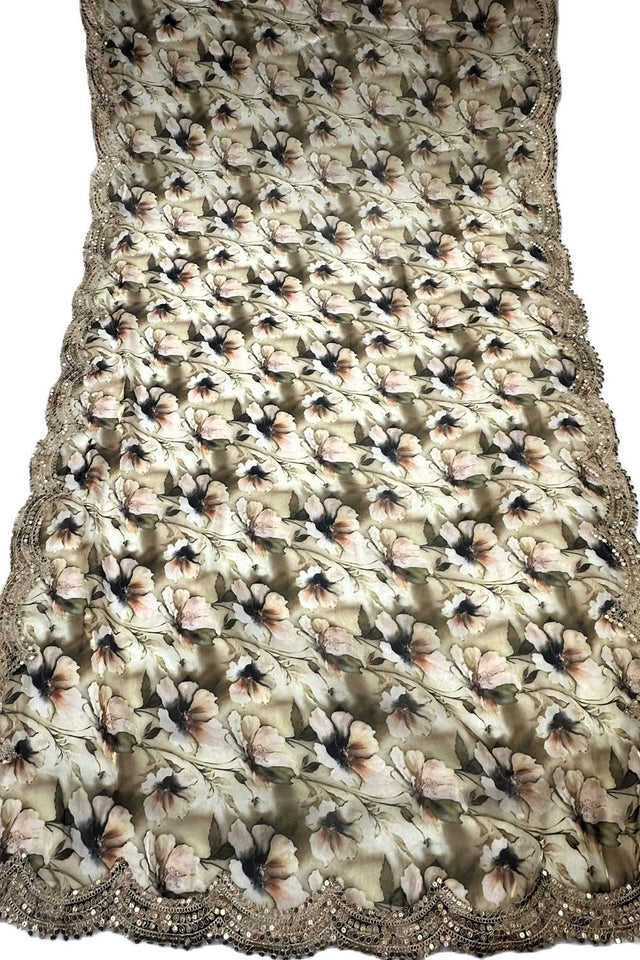 Mehendi Printed Organza Dupatta (ACA9358)