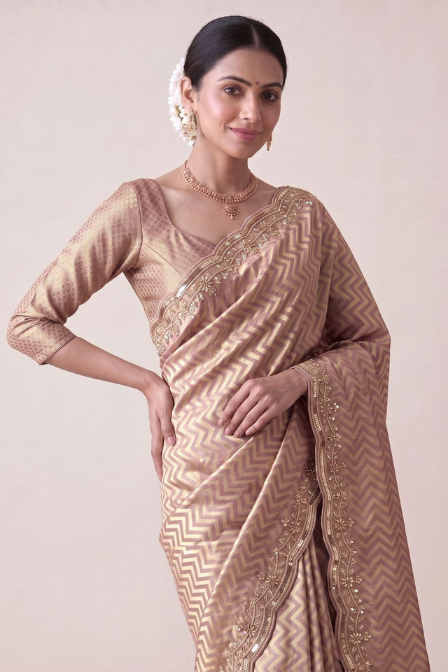 Pink Woven Banarasi Silk Saree (ACA9362)