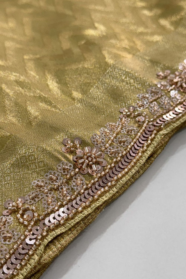 Mustard Woven Banarasi Silk Saree (ACA9363)