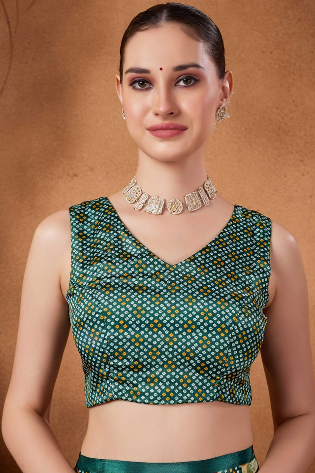 Multi Color Printed Satin Ready to Wear Saree (ACA9386)