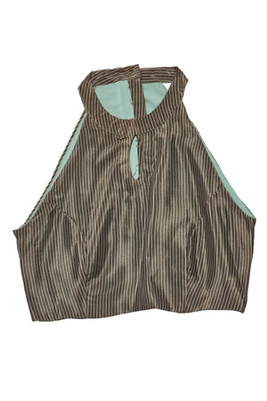 Brown Printed Satin Ready to Wear Saree (ACA9388)