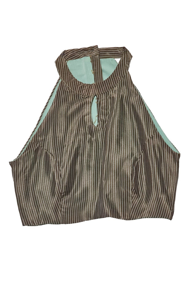 Brown Printed Satin Ready to Wear Saree (ACA9388)