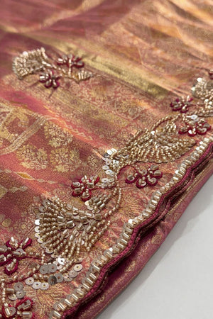 Pink Woven Banarasi Silk Saree (ACA9398)