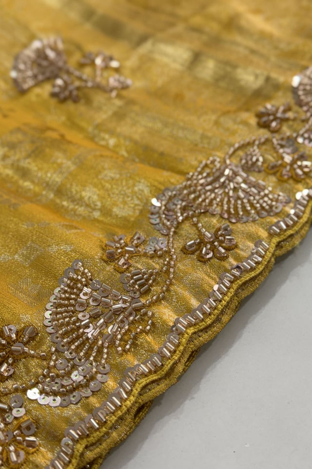 Yellow Woven Banarasi Silk Saree (ACA9399)